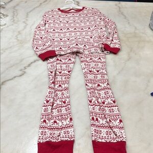 Jingles & Joy pajama set girl size 7 Red  and White Kids Pajama‎ Set